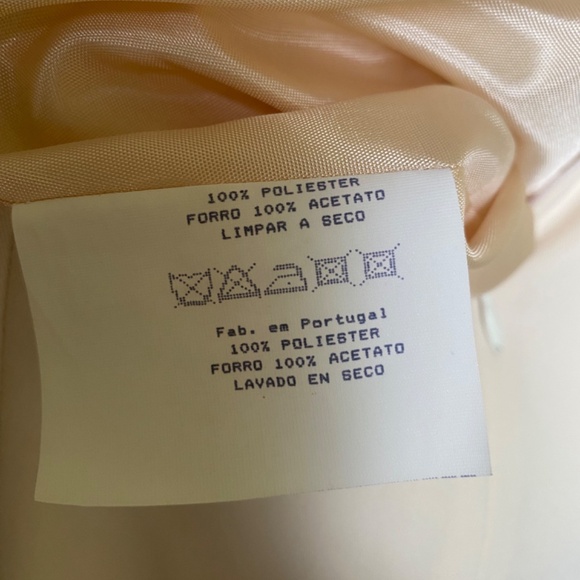 Casual dress in cream with a cover in blue. EU size 42 - Picture 7 of 9